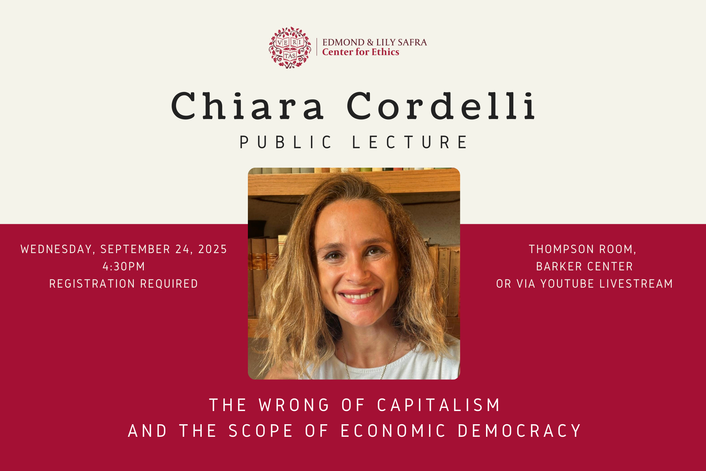 Chiara Cordelli Public Lecture Poster
