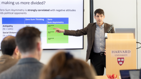 David Kidd presents research at our civil discourse conference
