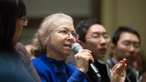 Frances Kamm at the Inaugural Lester Kissel Lecture in Ethics in 2013