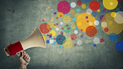 megaphone with bright colors