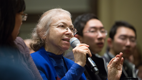 Frances Kamm at the Inaugural Lester Kissel Lecture in Ethics in 2013
