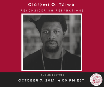 Black and red poster featuring a black and white portrait of a Black man with an afro pick in his hair