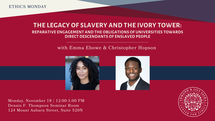 Ethics Monday: The Legacy of Slavery and the Ivory Tower