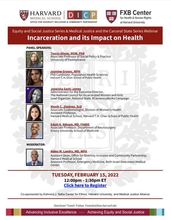 Poster of the event with small thumbnail headshots of the panelists and moderator