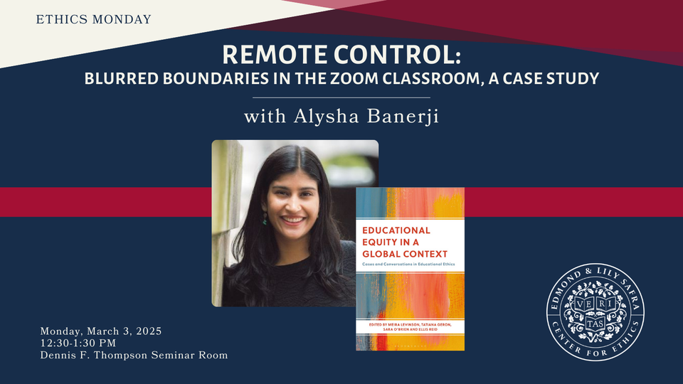Ethics Monday: Alysha Banerji