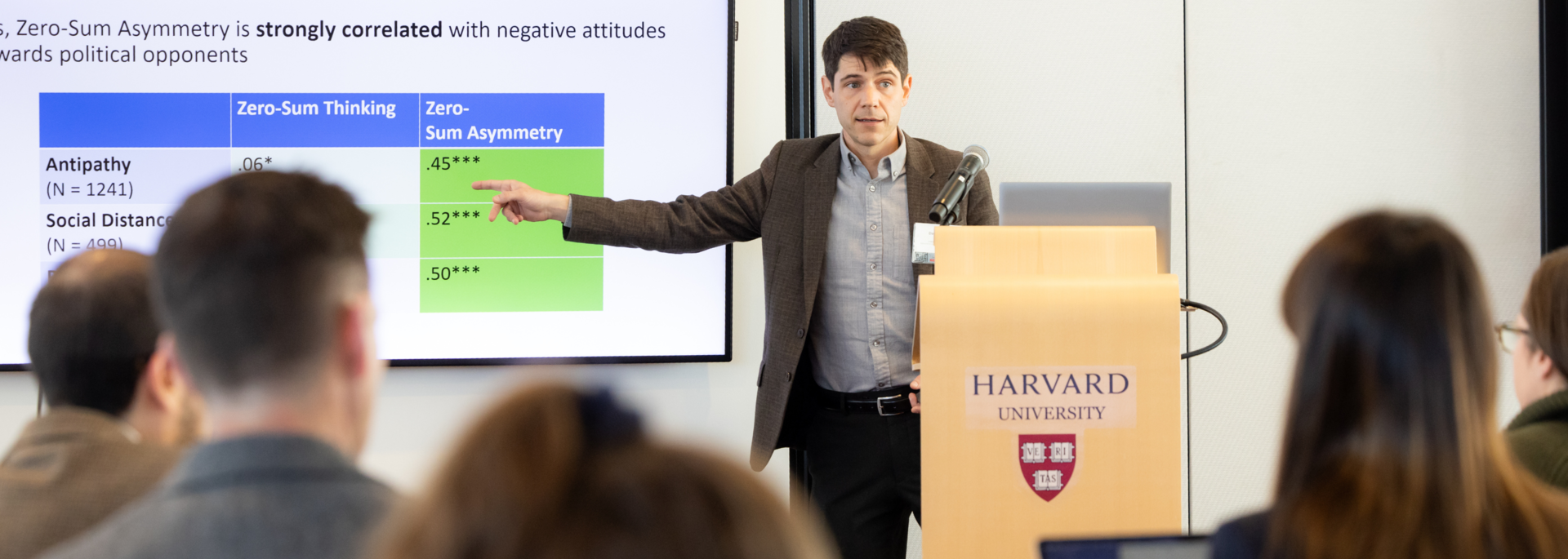David Kidd presents research at our civil discourse conference