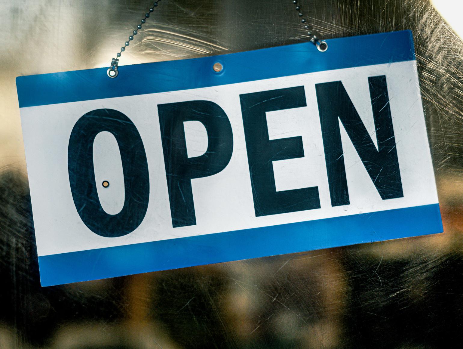 open sign